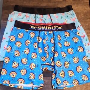 SWAG Rainbow Spongebob And Holiday Flamingo Boxer Briefs NWOT